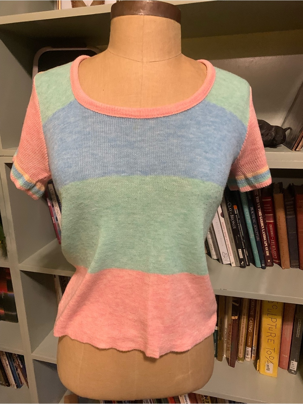 True Vintage  Pastel Stripe Short-Sleeve Knit Tee